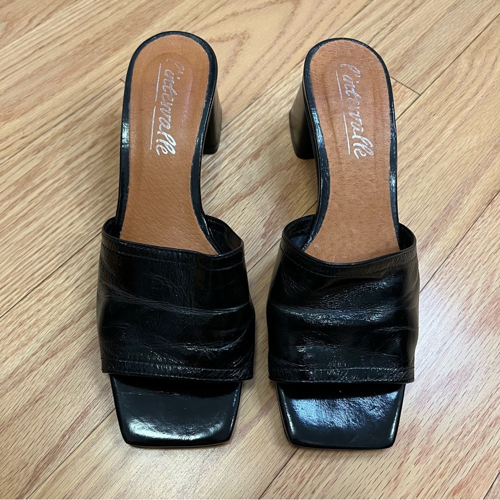 L’Intervalle Black Patent Leather Mule Sandal - Picture 4 of 10